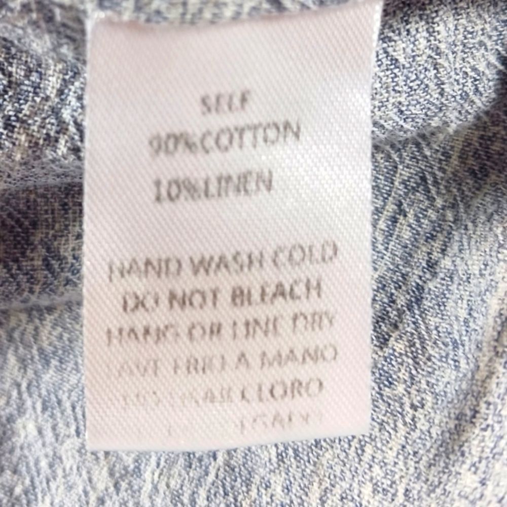 Easel Los Angeles Smocked Peplum Style Tank Top Cotton/Linen Women's Small Grey - Picture 4 of 8
